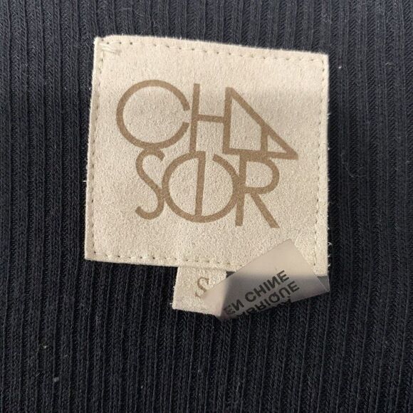 chaser womens solid black ribbed long sleeve sweater top small - Picture 3 of 3